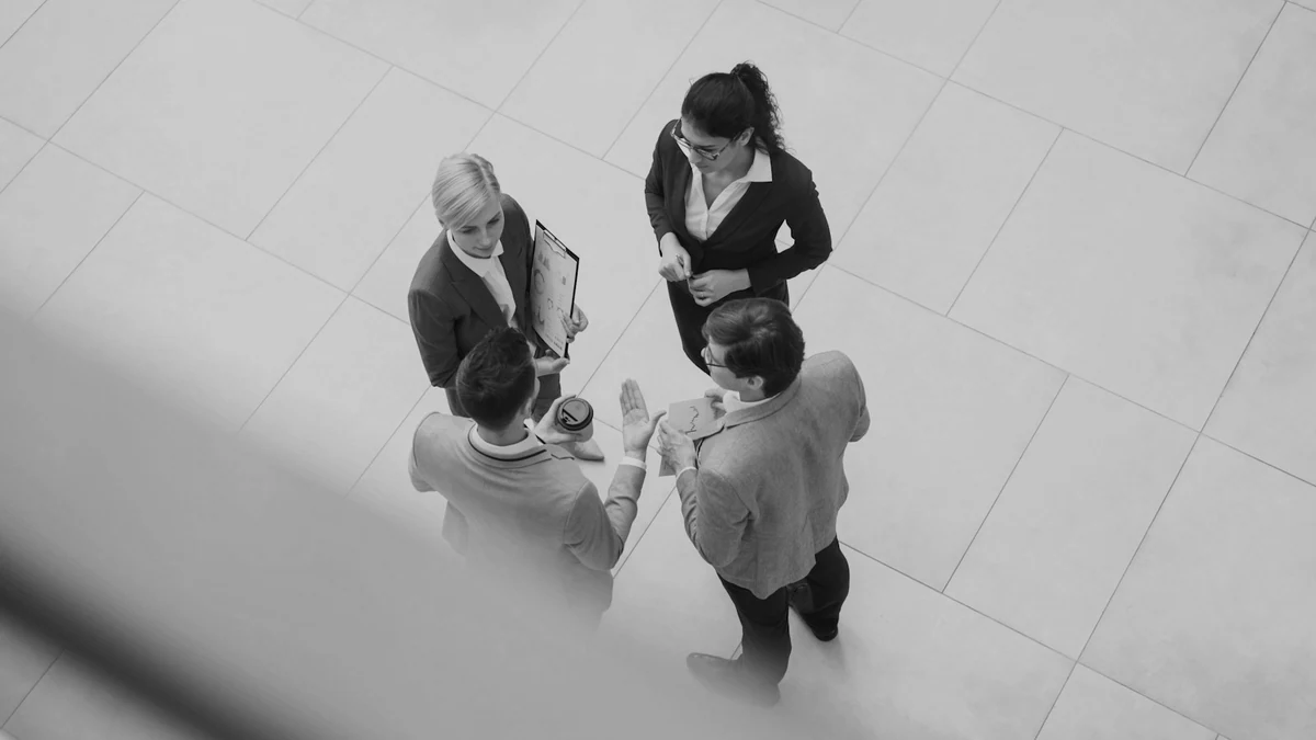 Representative accounting and advisory team reviewing business information